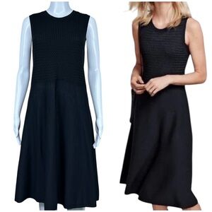 Eileen Fisher Wool Ribbed Knit Dress Size S Minimalist Neutral Sustainable Party